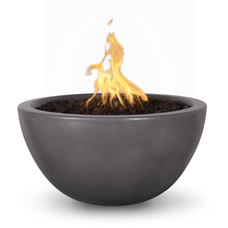 The Outdoor Plus 30 Round Luna Fire Pit - GFRC Concrete - Chestnut - Match Lit with Flame Sense - Liquid Propane OPT-LUN30FSML-CST-LP